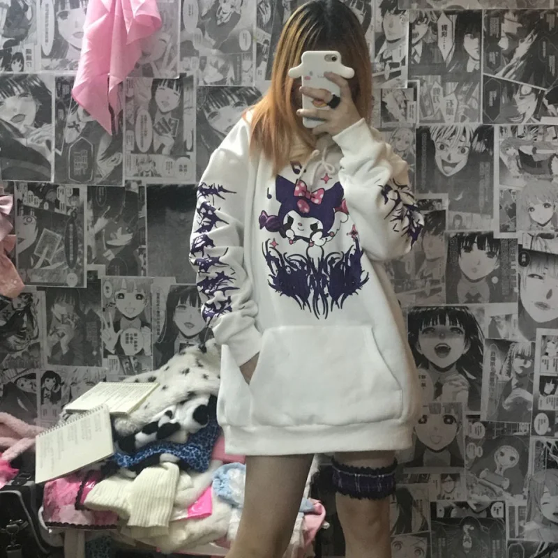 New Sanrio Kawaii Kuromi European and American High Street Dark Gothic Hoodie Hoodie Men's and Women's Tops
New Sanrio Kawaii Kuromi European and American High Street Dark Gothic Hoodie Hoodie Men's and Women's Tops
