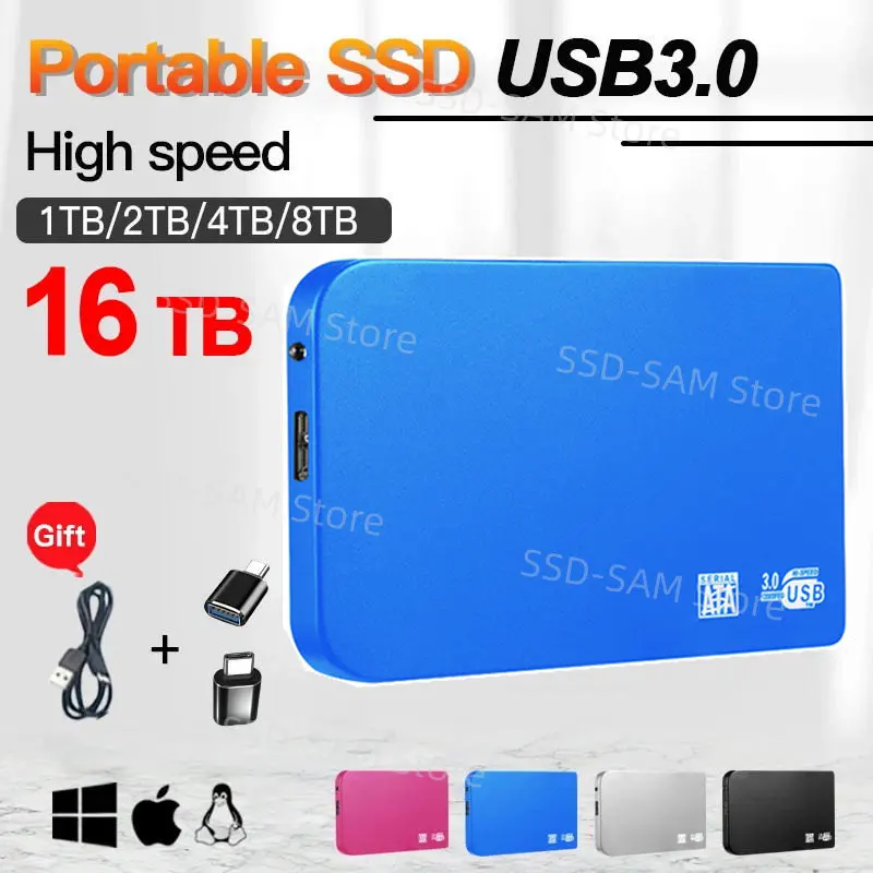 High-speed 1TB Portable Ssd 4TB External Solid State Disk 2TB Mobile Hard Drives External Hard Drive for Notebook/PC/Desktop
High-speed 1TB Portable Ssd 4TB External Solid State Disk 2TB Mobile Hard Drives External Hard Drive for Notebook/PC/Desktop