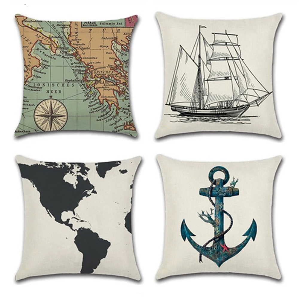 Pillow Case Sea Breeze Cushion Cover Ship World Map Anchor Linen Decorative Pillowcase Car Sofa Bedroom Decoration
Pillow Case Sea Breeze Cushion Cover Ship World Map Anchor Linen Decorative Pillowcase Car Sofa Bedroom Decoration