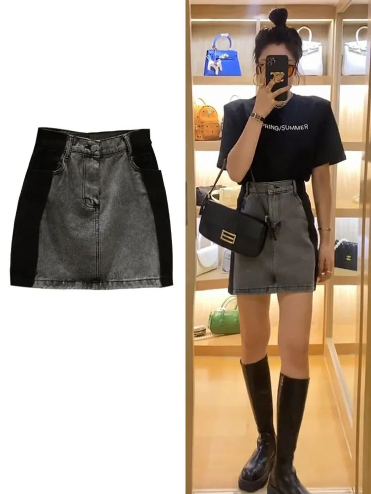 Yitimoky Harajuku High Waist Mini Skirt 2022 Summer Casual A Line Denim Skirts Women Contrast Panel Girls Paneled Contrast Denim
Yitimoky Harajuku High Waist Mini Skirt 2022 Summer Casual A Line Denim Skirts Women Contrast Panel Girls Paneled Contrast Denim
