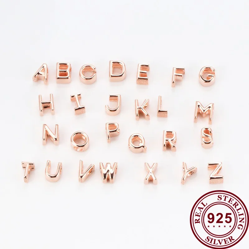 Original 925 Sterling Silver Bead Rose Gold 26 Letter Beads Fit Pandora Women Bracelet & Necklace Diy Jewelry
Original 925 Sterling Silver Bead Rose Gold 26 Letter Beads Fit Pandora Women Bracelet & Necklace Diy Jewelry