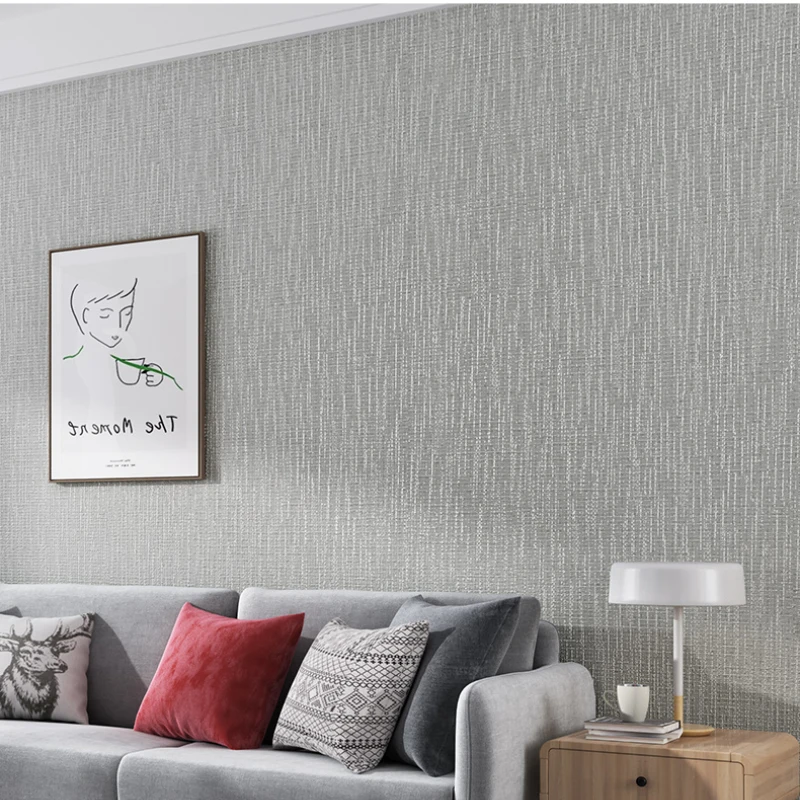 Nordic Non-woven Solid Color Linen Wallpaper Ins Style Living Room Bedroom Light Gray Wallpaper Wall Tapet for Living RoomZS
Nordic Non-woven Solid Color Linen Wallpaper Ins Style Living Room Bedroom Light Gray Wallpaper Wall Tapet for Living RoomZS