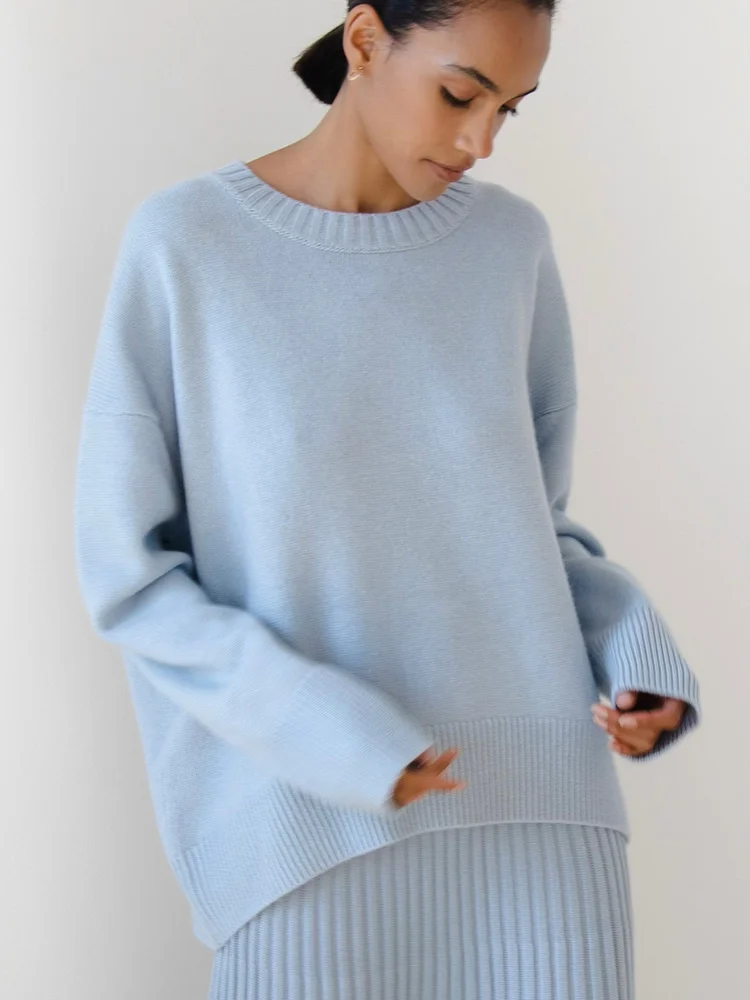 2023 Autumn Winter Knit Women Sweater Pullovers New Fall O-Neck Loose Thick Solid Pullovers High quality Casual Women Sweater
2023 Autumn Winter Knit Women Sweater Pullovers New Fall O-Neck Loose Thick Solid Pullovers High quality Casual Women Sweater