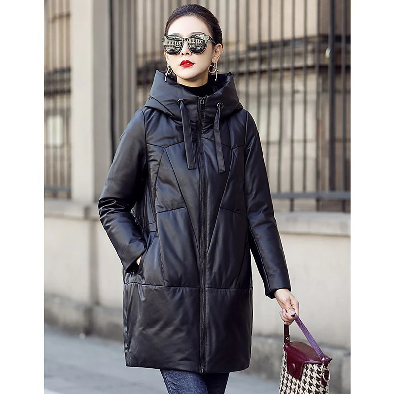 Plus Size 4XL 5XL PU Women Winter Black Jacket Hooded Warm Thicken Middle Long Female Parka Oversized Coat
Plus Size 4XL 5XL PU Women Winter Black Jacket Hooded Warm Thicken Middle Long Female Parka Oversized Coat