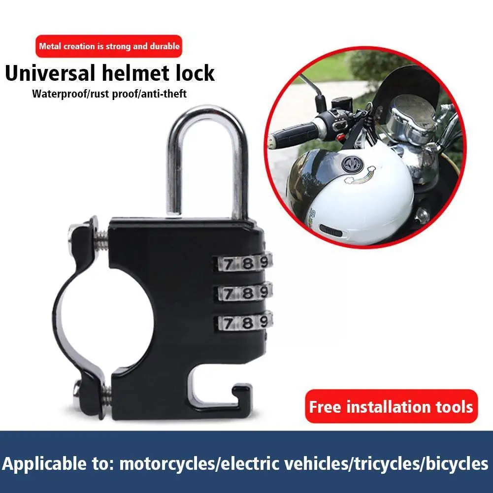 3 Digit Code Helmet Combination Lock Anti-theft Aluminum Alloy Motorcycle Helmet Lock for Handlebar Portable Cycling Access T1K0
3 Digit Code Helmet Combination Lock Anti-theft Aluminum Alloy Motorcycle Helmet Lock for Handlebar Portable Cycling Access T1K0