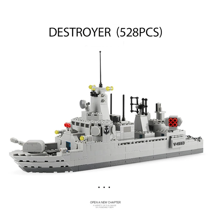 528PCS Military Series Destroyer Building Block Toy Maritime Exercises Simulation Warfare DIY Assembly Children Gift Compatible
528PCS Military Series Destroyer Building Block Toy Maritime Exercises Simulation Warfare DIY Assembly Children Gift Compatible