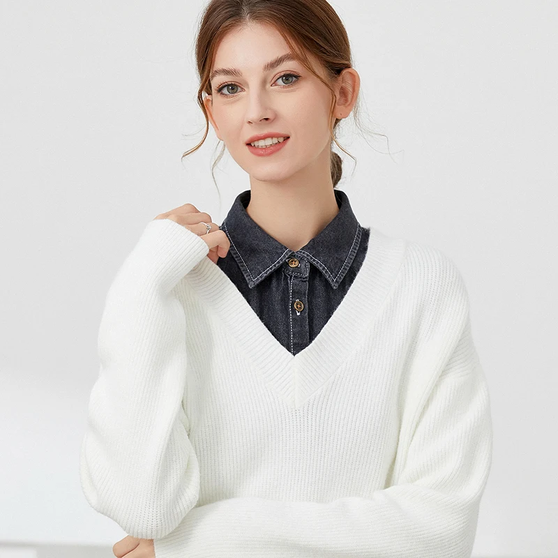 Fashion Fake Collar Shirt Women Detachable Collar Women False Tie Lapel Blouse Washed Denim False Collar Галстук Nep Kraagie
Fashion Fake Collar Shirt Women Detachable Collar Women False Tie Lapel Blouse Washed Denim False Collar Галстук Nep Kraagie