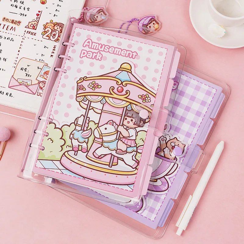 A5 A6 Kawaii Loose Leaf Notebook PVC Soft Transparent Cover Planner Journals Scrapbook for Students School Stationery Supplies
A5 A6 Kawaii Loose Leaf Notebook PVC Soft Transparent Cover Planner Journals Scrapbook for Students School Stationery Supplies