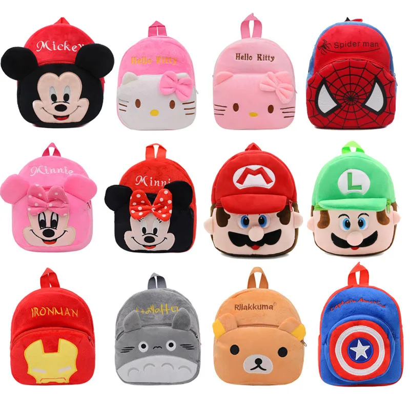 Disney Mickey Mouse Super Mario Cartoon Plush Backpack Bag Stitch Avengers Spiderman Anime Children Kindergarten School Bag Toy
Disney Mickey Mouse Super Mario Cartoon Plush Backpack Bag Stitch Avengers Spiderman Anime Children Kindergarten School Bag Toy