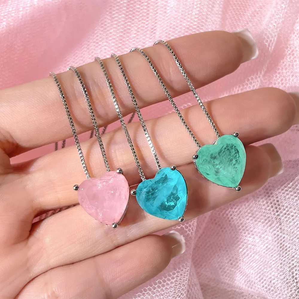 New ins Colorful Zircon Heart Pendant Necklaces For Women Female Vintage Glamour Crystal Necklaces Fashion Jewelry Gift 
New ins Colorful Zircon Heart Pendant Necklaces For Women Female Vintage Glamour Crystal Necklaces Fashion Jewelry Gift