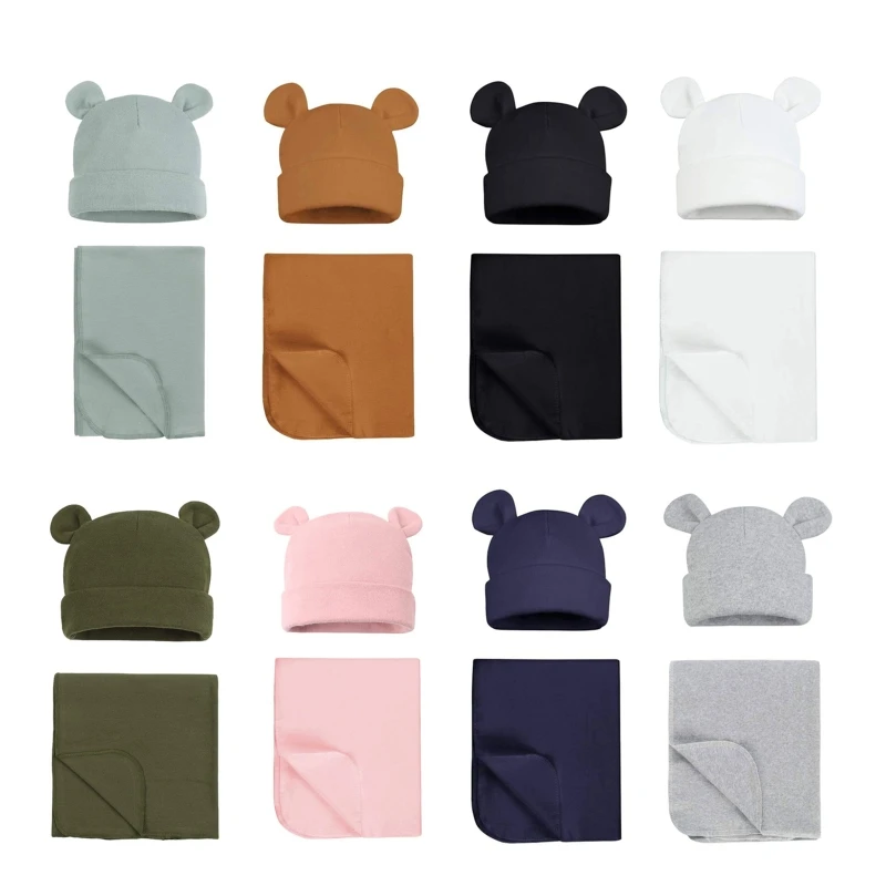 Nursery Swaddling Blanket Newborn Cotton Bear Eared Cap Shower Blanket Photo Props Turban Hat Unisex for Babies Boy Girl N1HB
Nursery Swaddling Blanket Newborn Cotton Bear Eared Cap Shower Blanket Photo Props Turban Hat Unisex for Babies Boy Girl N1HB