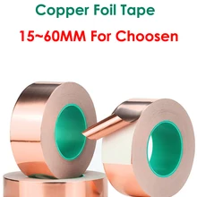 15~60mm *25M/50M Double Sided Conduct Copper Foil Tape Mask Electromagnetic Shielding double side conductive copper foil tape