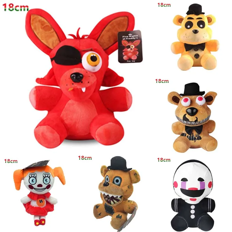 18cm FNAF Plush Toys Kawaii Freddys Animal Foxy Bonnie Bear Ribbit Stuffed Plush Toys In Stock Plush Birthday Gift for Kids
18cm FNAF Plush Toys Kawaii Freddys Animal Foxy Bonnie Bear Ribbit Stuffed Plush Toys In Stock Plush Birthday Gift for Kids