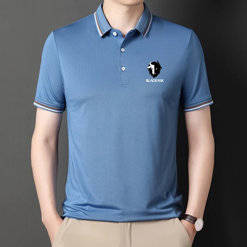BLACK YAK Men's Business Casual Polo Shirt Ice Silk Short Sleeve T-Shirt Fashion Slim Fit Top New Summer Clothing
BLACK YAK Men's Business Casual Polo Shirt Ice Silk Short Sleeve T-Shirt Fashion Slim Fit Top New Summer Clothing