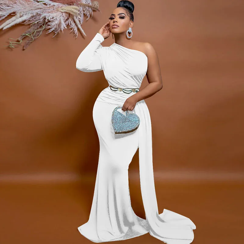 Znaiml 2023 Elegant Nightclub Ribbon Formal Mermaid Maxi Dress Women Special Occasion Dinner One Shoulder Party Evening Dresses
Znaiml 2023 Elegant Nightclub Ribbon Formal Mermaid Maxi Dress Women Special Occasion Dinner One Shoulder Party Evening Dresses