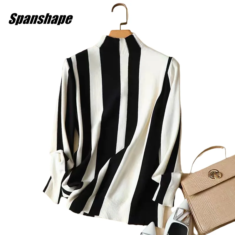 Women Long Sleeves Knit Sweater Turtleneck Striped Print Pullover Tops Cashmere Sweater Women Elegant Outwear Coat Tops ouc1492
Women Long Sleeves Knit Sweater Turtleneck Striped Print Pullover Tops Cashmere Sweater Women Elegant Outwear Coat Tops ouc1492