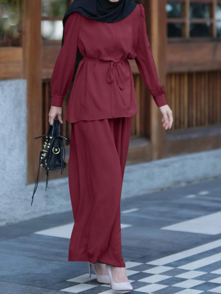 Jilbab 2 Piece Set Muslim Fashion Women's Clothing Wrap Front Tunic Tops +pants Islamic Dubai Turkish Modest Matching Outfits
Jilbab 2 Piece Set Muslim Fashion Women's Clothing Wrap Front Tunic Tops +pants Islamic Dubai Turkish Modest Matching Outfits