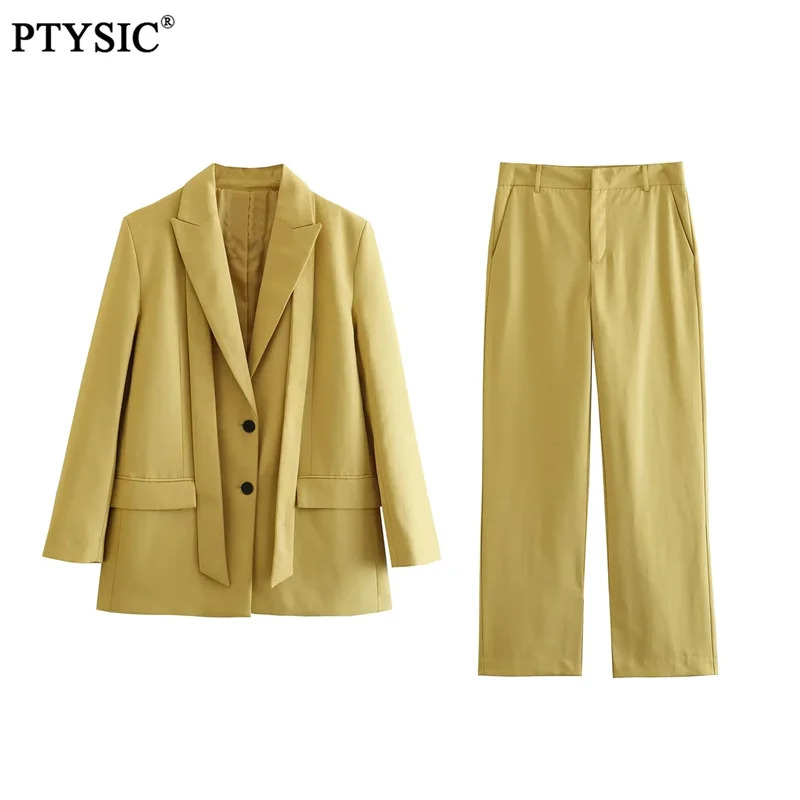 PTYSIC Women Elegant Bustard Multiway Straight Blazer With Flap Pockets High Waist Full Length Trousers Long Pants Sets
PTYSIC Women Elegant Bustard Multiway Straight Blazer With Flap Pockets High Waist Full Length Trousers Long Pants Sets
