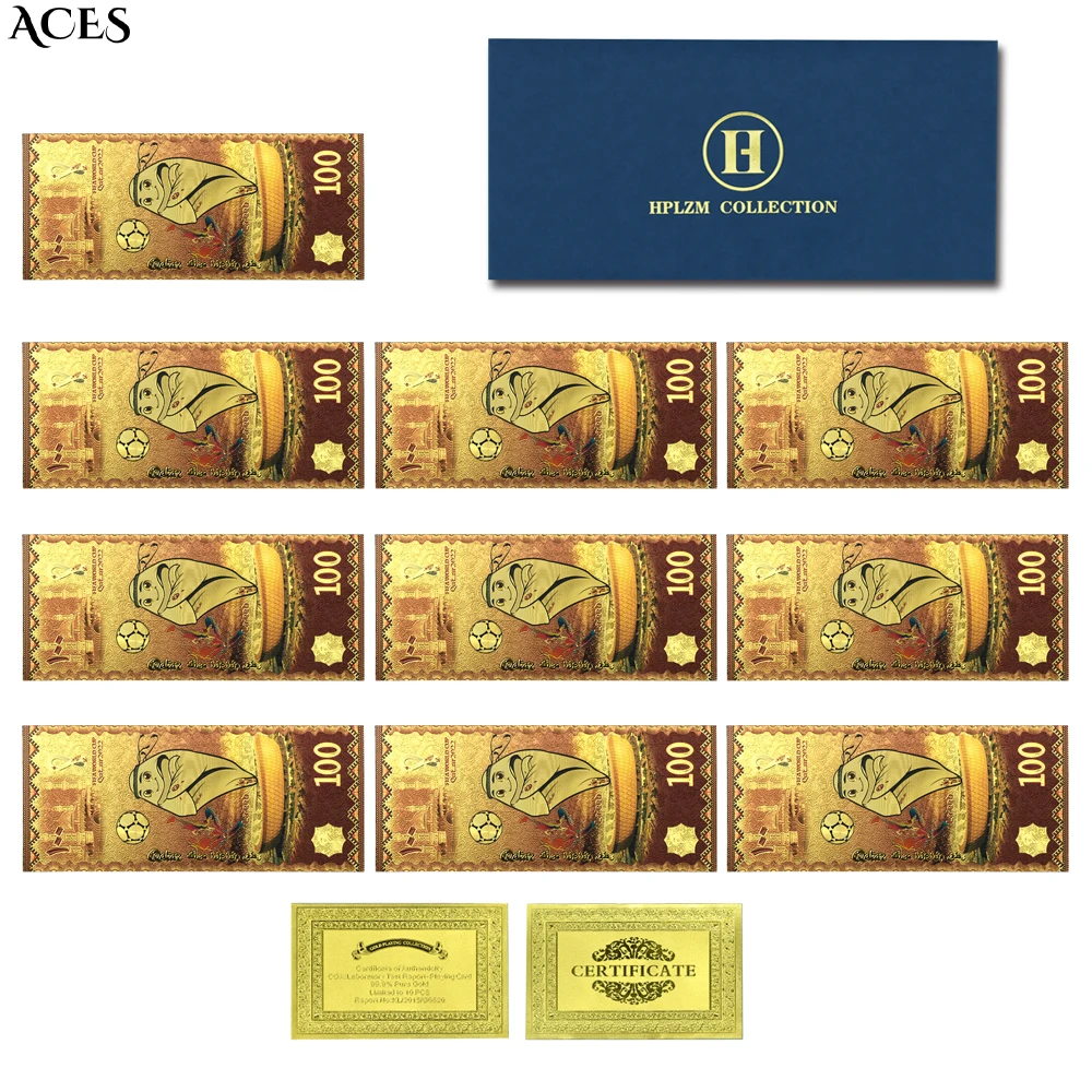 10pcs 2022 Qatar Mascot Gold Foil Banknotes In Envelope World Football Game Ticket Fun Party Card Home Decoration Festival Gift
10pcs 2022 Qatar Mascot Gold Foil Banknotes In Envelope World Football Game Ticket Fun Party Card Home Decoration Festival Gift