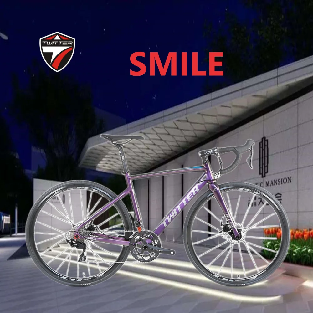 

TWITTER Smile 20S Rim Brake Aluminum Alloy Frame Carbon Fork Bicycle Road Bike 700C*25C Bisiklet Race Road Bicycle