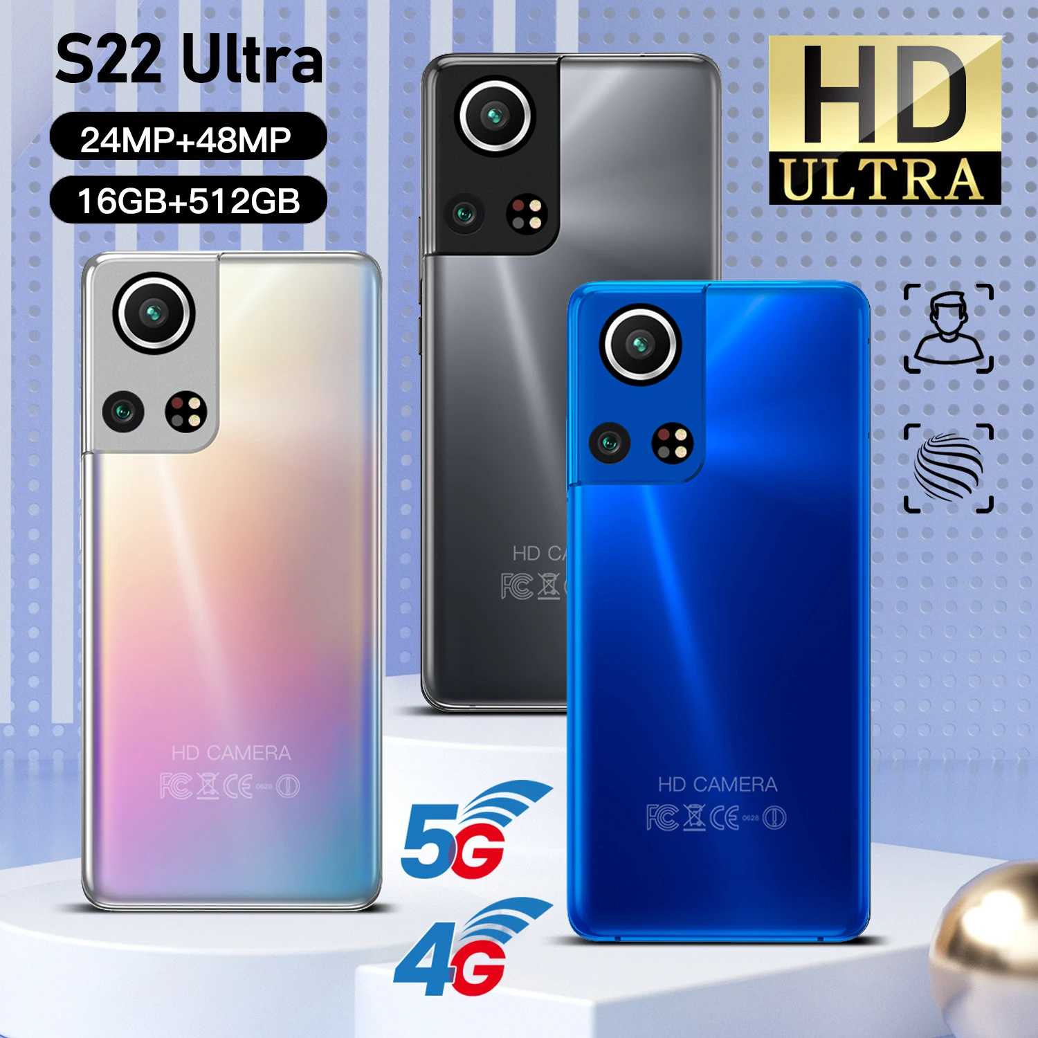 2022 Galay Global S22 Ultra Smartphones 5G 16GB RAM 512GB ROM Cellphones 10Core 24MP+48MP Cell Mobile Phones Andriod 10 6000mAh
2022 Galay Global S22 Ultra Smartphones 5G 16GB RAM 512GB ROM Cellphones 10Core 24MP+48MP Cell Mobile Phones Andriod 10 6000mAh