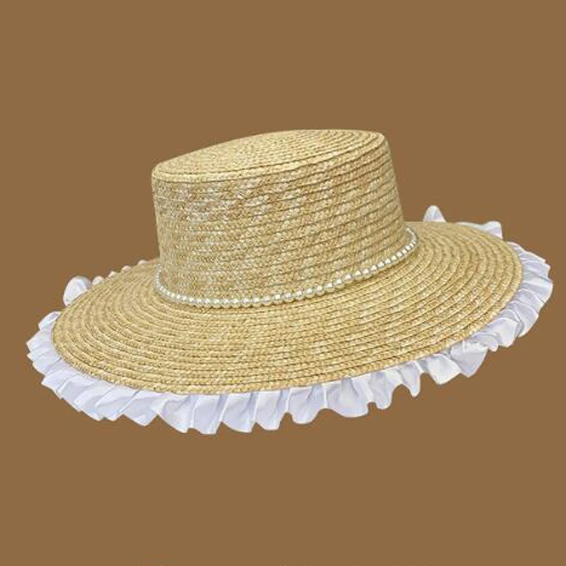 Women Summer Raffia Pearl Beach Hat Sweet Pearl Flower Lace Big Brim Straw Hat Outdoor Sun-Shade Sun Protection Hat Flat Top Hat
Women Summer Raffia Pearl Beach Hat Sweet Pearl Flower Lace Big Brim Straw Hat Outdoor Sun-Shade Sun Protection Hat Flat Top Hat