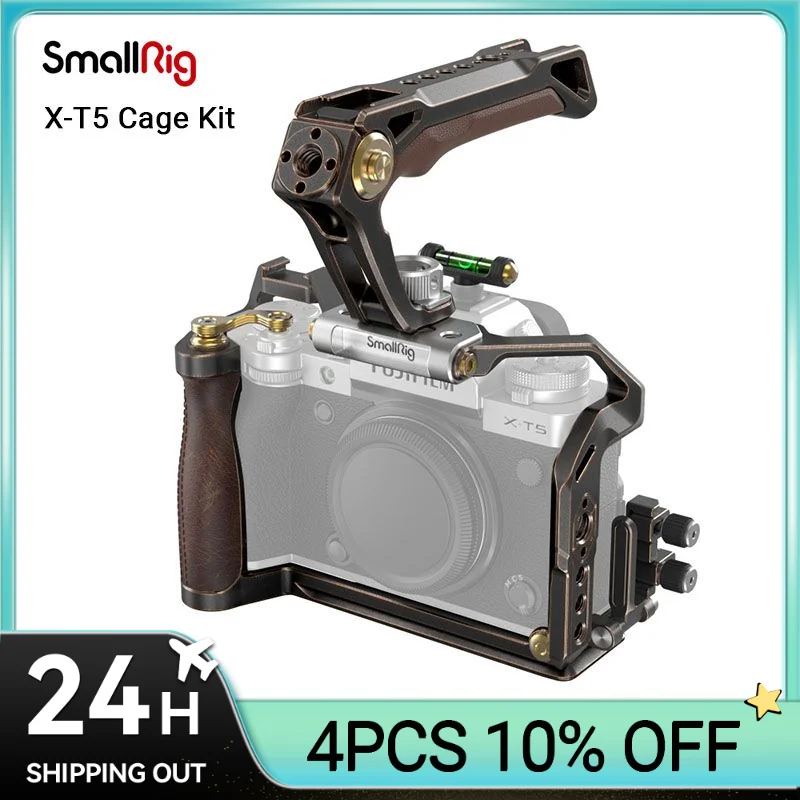 

SmallRig Retro Handheld Cage Kit for FUJIFILM X-T5 with HDMI Cable Clamp and Top Handle, Hot Shoe Cover with a Bubble Level 3872