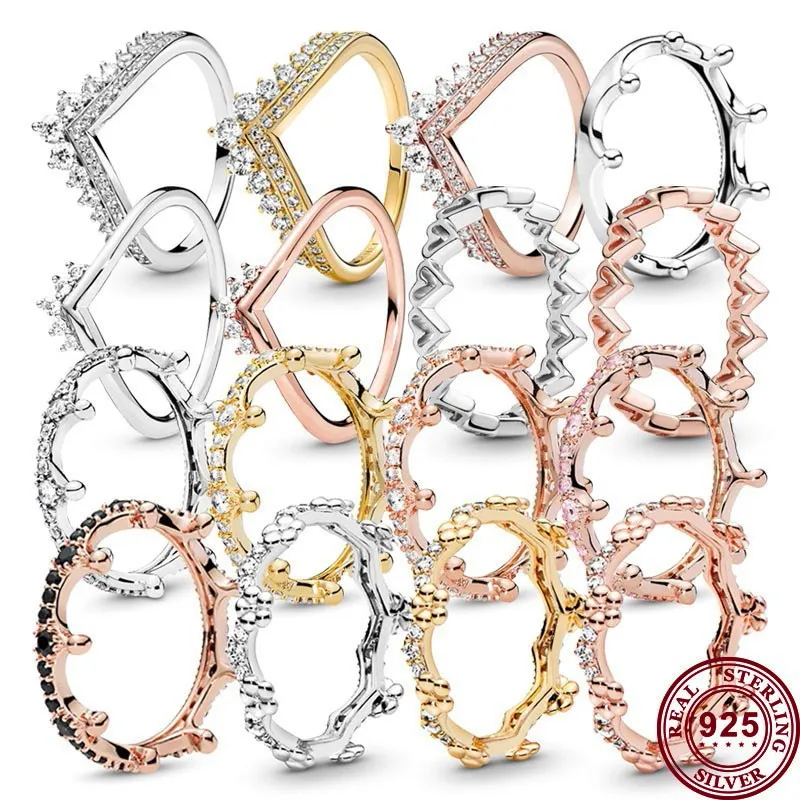 Hot 925 Silver Luxury Wishing Bone Crystal Crown Women's Classic Logo Ring Wedding Gift High Quality Diy Fashion Charm Jewelry
Hot 925 Silver Luxury Wishing Bone Crystal Crown Women's Classic Logo Ring Wedding Gift High Quality Diy Fashion Charm Jewelry