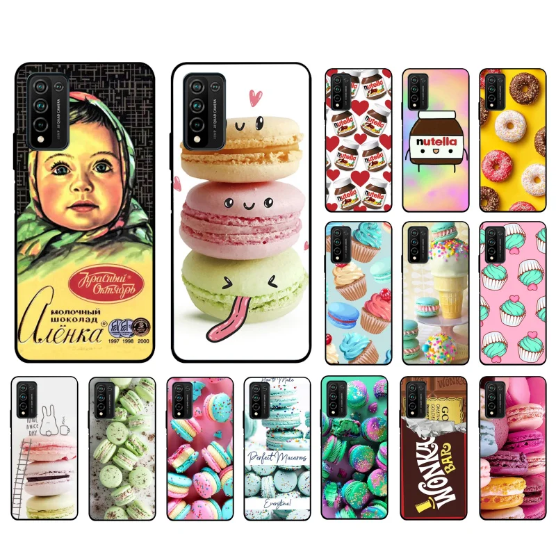 

Dessert Donut Macaron Phone Case for Huawei Honor 50 10X Lite 20 7A 7C 8X 9X Pro 9A 8A 8S 9S 10i 20S 20lite 7X 10 lite