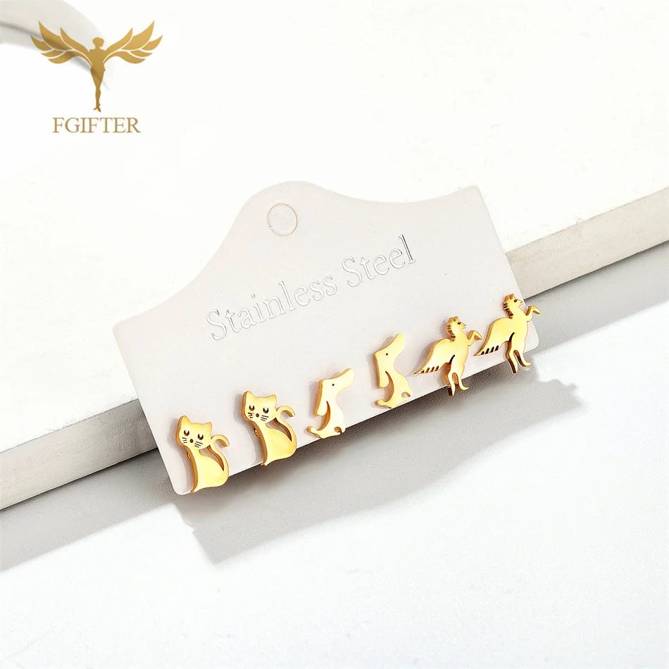 Cute Animal Earrings for Girls Children Cat Dog Horse Style Gold Stainless Steel Jewelry Set Small Ear Studs Children's Day Gift
Cute Animal Earrings for Girls Children Cat Dog Horse Style Gold Stainless Steel Jewelry Set Small Ear Studs Children's Day Gift