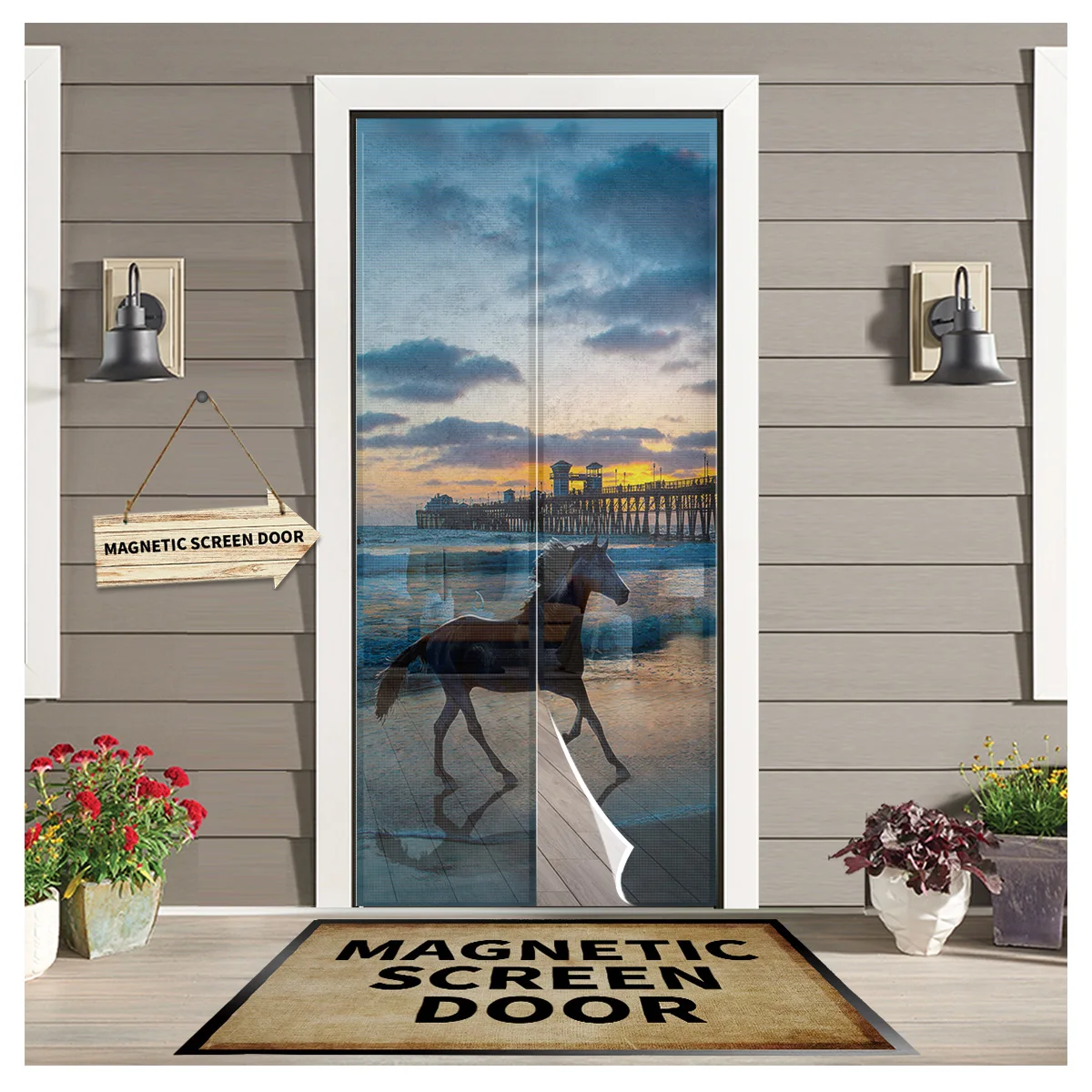 Beach Bridge Horse Sunset Magnetic Curtain Anti Mosquito Net Door Window Screen Insect Mesh Kitchen Door Curtain
Beach Bridge Horse Sunset Magnetic Curtain Anti Mosquito Net Door Window Screen Insect Mesh Kitchen Door Curtain