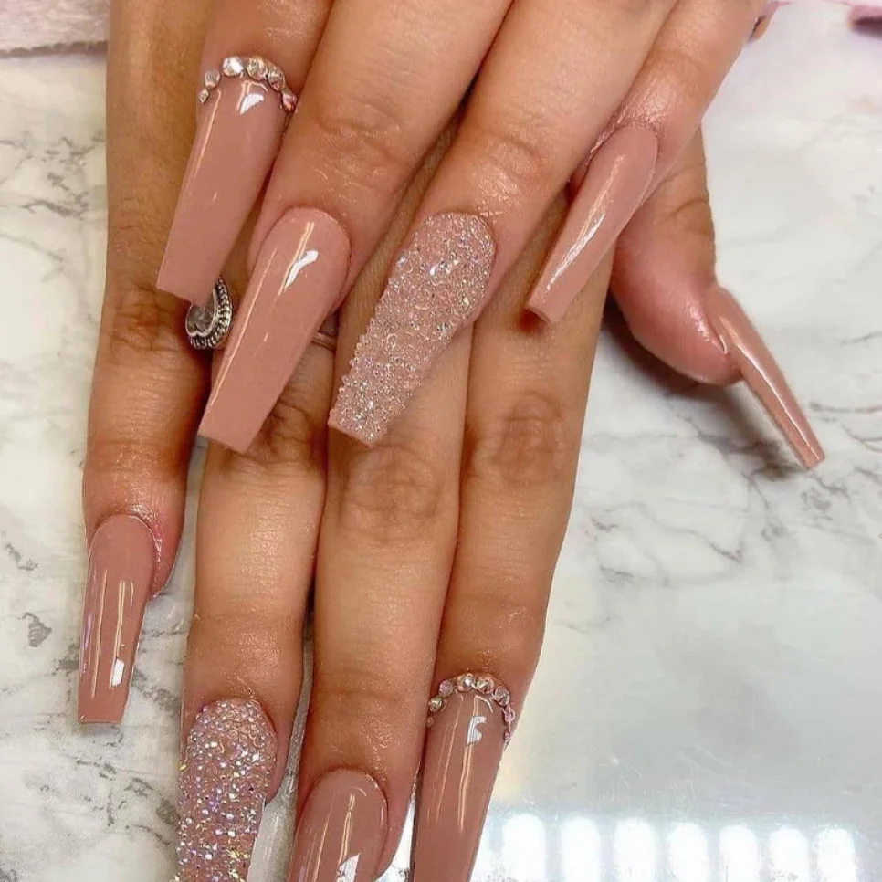 24Pcs Full Cover Acrylic False Nails Art Long Coffin French Ballerina Detachable Fake Nails Press on Nail Tips Shinny Rhinestone
24Pcs Full Cover Acrylic False Nails Art Long Coffin French Ballerina Detachable Fake Nails Press on Nail Tips Shinny Rhinestone
