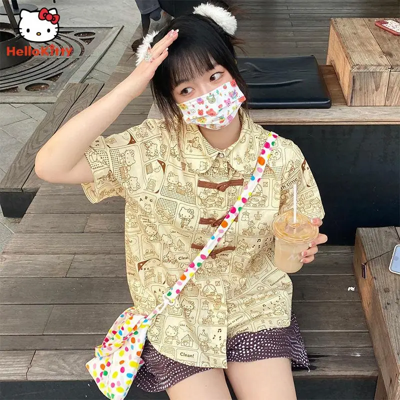2023, винтажная рубашка Hello Kitty, модная куртка для девушек, кавайная свободная Студенческая футболка, летняя крутая пляжная одежда с коротким р...
2023, винтажная рубашка Hello Kitty, модная куртка для девушек, кавайная свободная Студенческая футболка, летняя крутая пляжная одежда с коротким р...