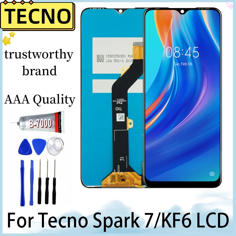 

6.5"Original For Tecno Spark 7 Display KF6J KF6N LCD Touch Screen Digitizer For Tecno Spark 7 LCD Assembly