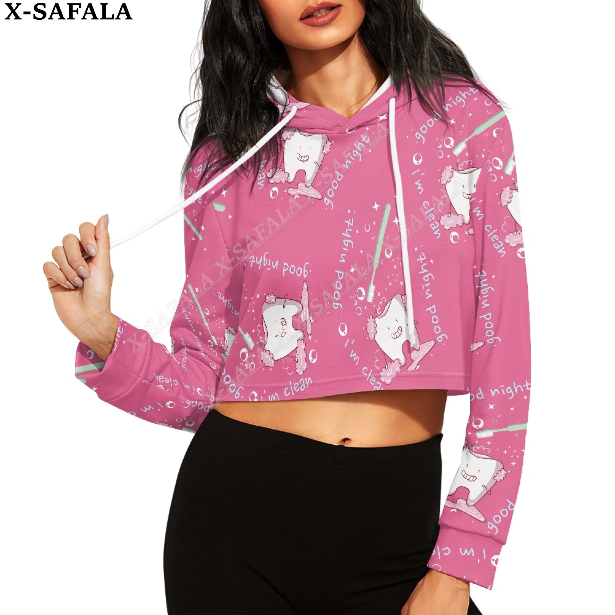 Dental Dentist Tooth Pattern Print Women Crop Top Hoodie Casual Long Sleeve Hooded Short Sweatshirt Sexy Streetwear Drawstring-7
Dental Dentist Tooth Pattern Print Women Crop Top Hoodie Casual Long Sleeve Hooded Short Sweatshirt Sexy Streetwear Drawstring-7