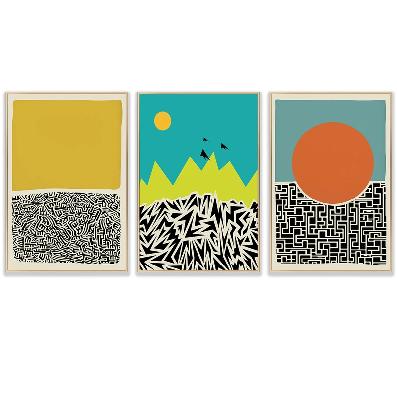 Modern Color Block Lines Mountain Sun Canvas Paintings Abstract Geometry Wall Art Posters and Prints Home Decoration Pictures
Modern Color Block Lines Mountain Sun Canvas Paintings Abstract Geometry Wall Art Posters and Prints Home Decoration Pictures