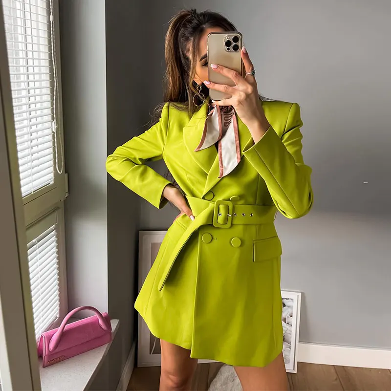 Double Breasted Suit Jacket with Belt for Women Solid Casual Coats Lapel Chic Elegant High Street Ladies Party Club Spring Coat
Double Breasted Suit Jacket with Belt for Women Solid Casual Coats Lapel Chic Elegant High Street Ladies Party Club Spring Coat