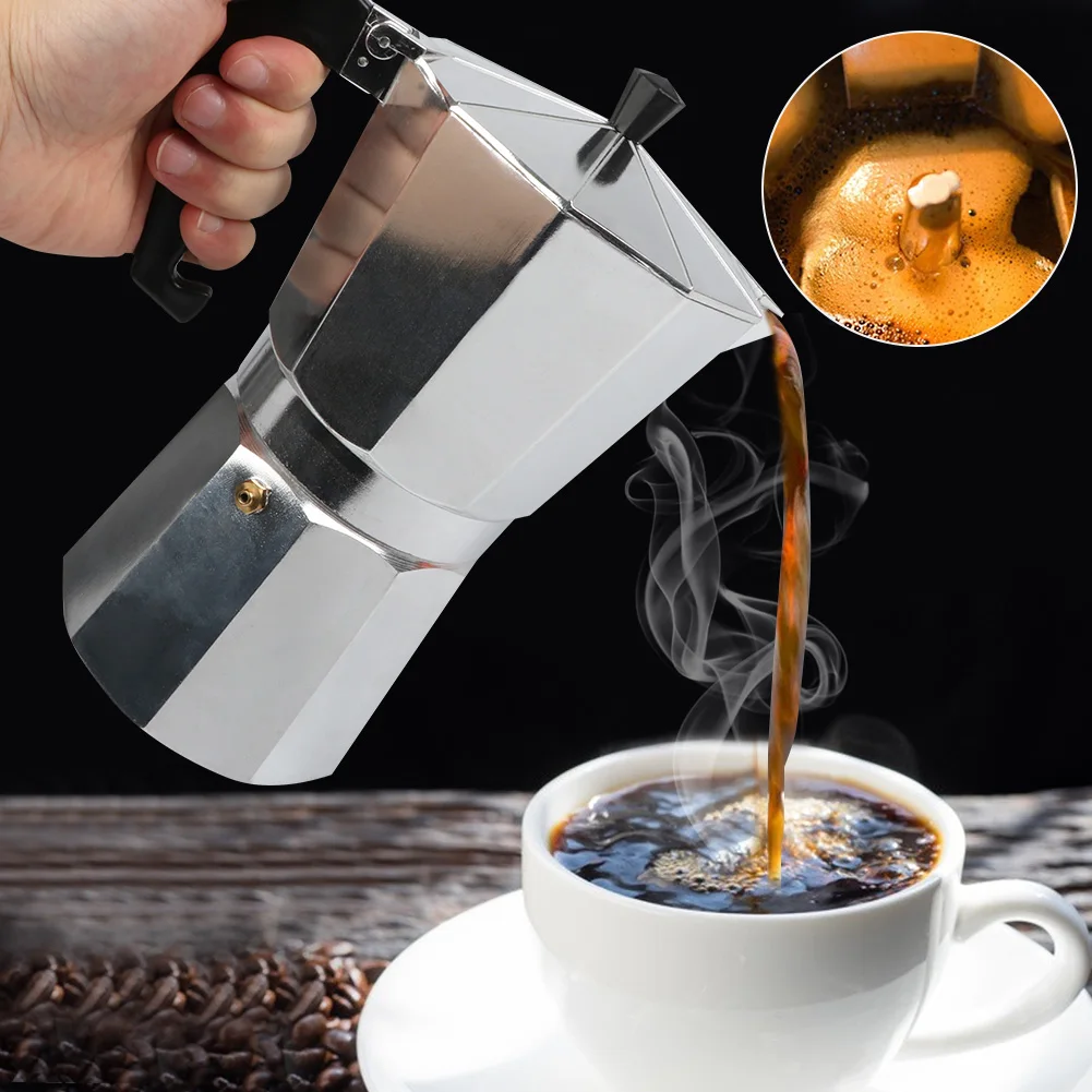Aluminum Espresso Coffee Maker 50/100/150/300/450/600ML Moka Pot Coffee Brewing Tools Coffeeware For Home Office Café
Aluminum Espresso Coffee Maker 50/100/150/300/450/600ML Moka Pot Coffee Brewing Tools Coffeeware For Home Office Café
