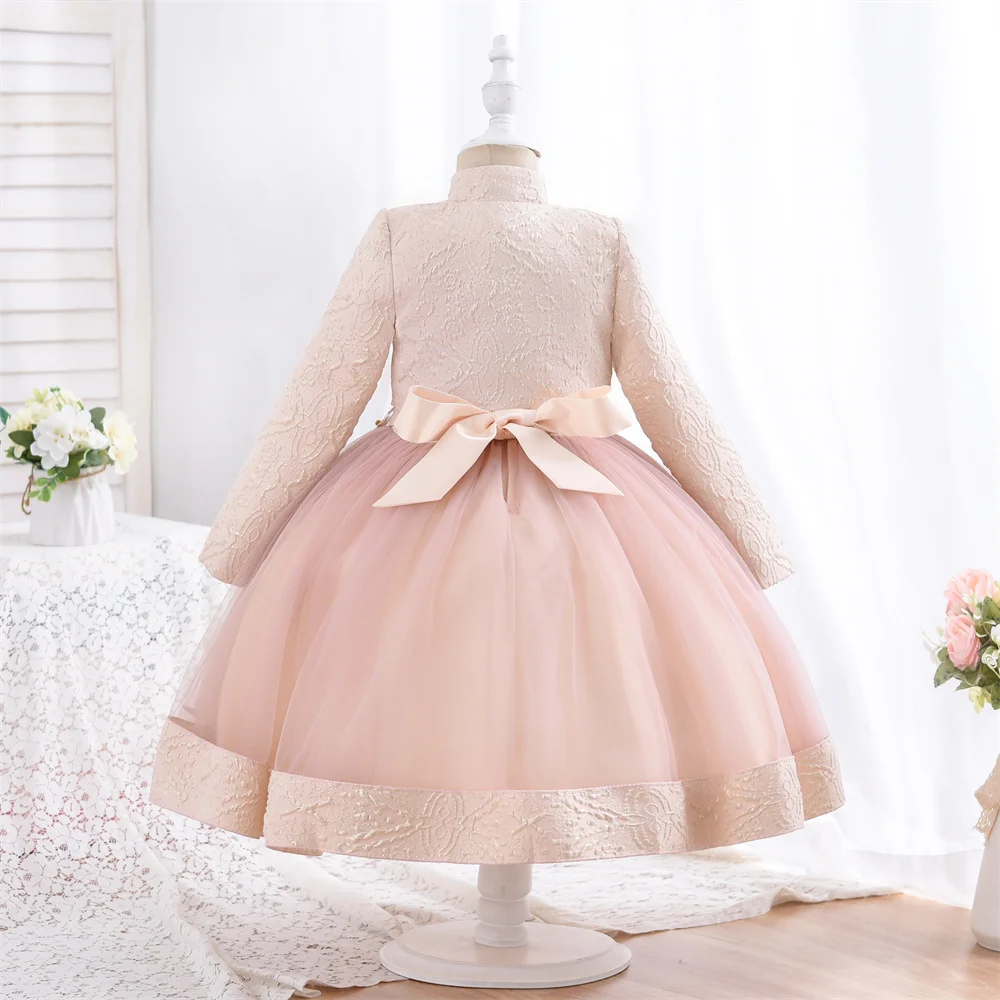 

3pcs/set Puffy Dress for Girls Jacquard Pattern Tulle Patchwork Children Clothing 3D Appliques Casual Birthday Dresses