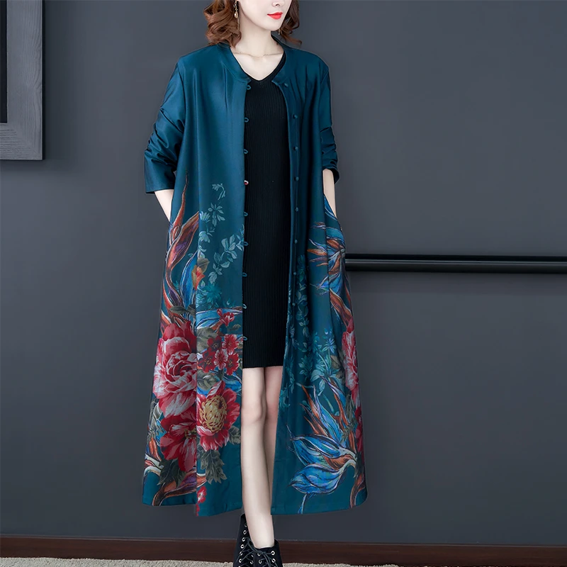 2022 Spring Fall Women Floral Pattern A Line Full Sleeve Loose Trench Coat , Autumn Woman Clothes Vintage 4xl 5xl Long Coats
2022 Spring Fall Women Floral Pattern A Line Full Sleeve Loose Trench Coat , Autumn Woman Clothes Vintage 4xl 5xl Long Coats