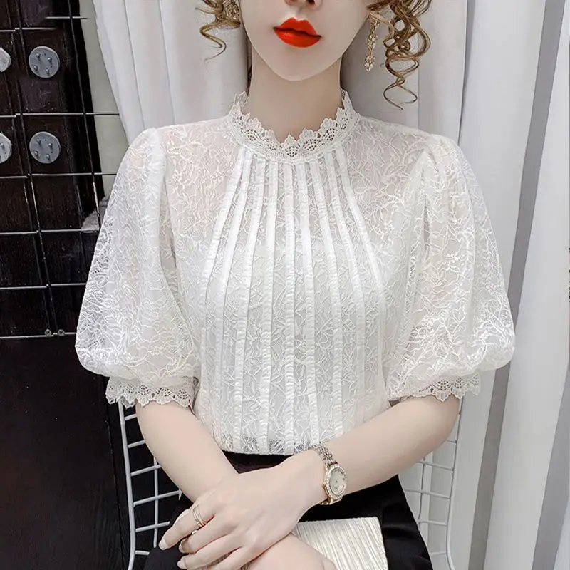 Chiffon Summer 2023 New Korean Flowers Short Sleeve Women Tops Lace Blouses Shirt Petal Round Neck Blusas Mujer Blouse D03
Chiffon Summer 2023 New Korean Flowers Short Sleeve Women Tops Lace Blouses Shirt Petal Round Neck Blusas Mujer Blouse D03