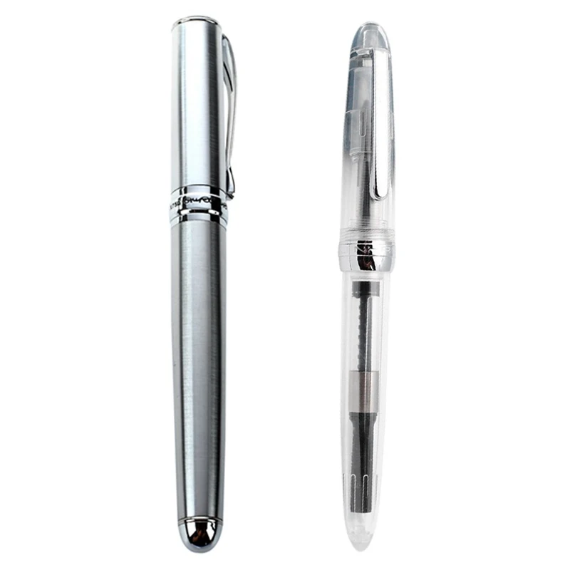 

Перьевая ручка Jinhao X750 Silver CT, женская и Просвечивающая белая перьевая ручка JINHAO 992