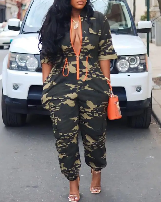 Women Jumpsuit 2023 Summer Casual Long Jumpsuit Fashion Camouflage Print V Neck Zipper Pocket Design Jumpsuit Streetwear
Women Jumpsuit 2023 Summer Casual Long Jumpsuit Fashion Camouflage Print V Neck Zipper Pocket Design Jumpsuit Streetwear