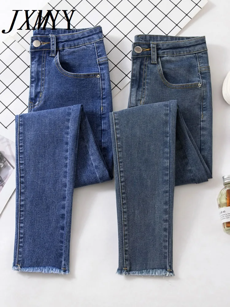 JXMYY 2023 Spring And Autumn New Pencil Fashion Harajuku Large Size Elastic Slim Fit All-Match Denim Women's Raw Edge Pants
JXMYY 2023 Spring And Autumn New Pencil Fashion Harajuku Large Size Elastic Slim Fit All-Match Denim Women's Raw Edge Pants