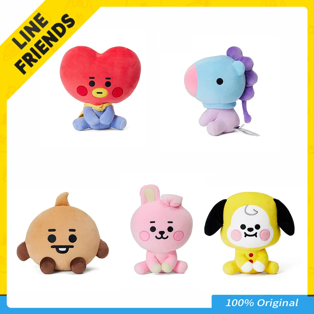 

LINE FRIENDS ORIGINAL KOREAN 20cm BT21 BABY PLUSH SITTING DOLL CUTE BTS ANIME PERIPHERAL DOLL PLUSH KEYCHAIN CHIMMY COOKY KOYA