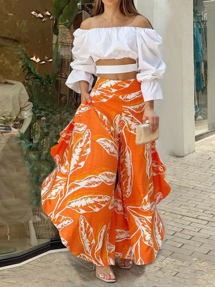 Two Piece Sets Womens Outifits Spring 2022 Casual Plain Long Sleeve Off Shoulder Top & Loose Wide Leg Long Pants Set
Two Piece Sets Womens Outifits Spring 2022 Casual Plain Long Sleeve Off Shoulder Top & Loose Wide Leg Long Pants Set