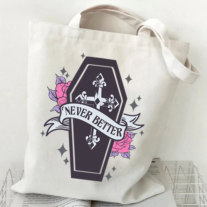 Never Better Cross Print 2022 Women's Handbags New Cartoon Shopper Fashion Handbags Gothic Tote Shoulder Bags Collapsible Bag
Never Better Cross Print 2022 Women's Handbags New Cartoon Shopper Fashion Handbags Gothic Tote Shoulder Bags Collapsible Bag