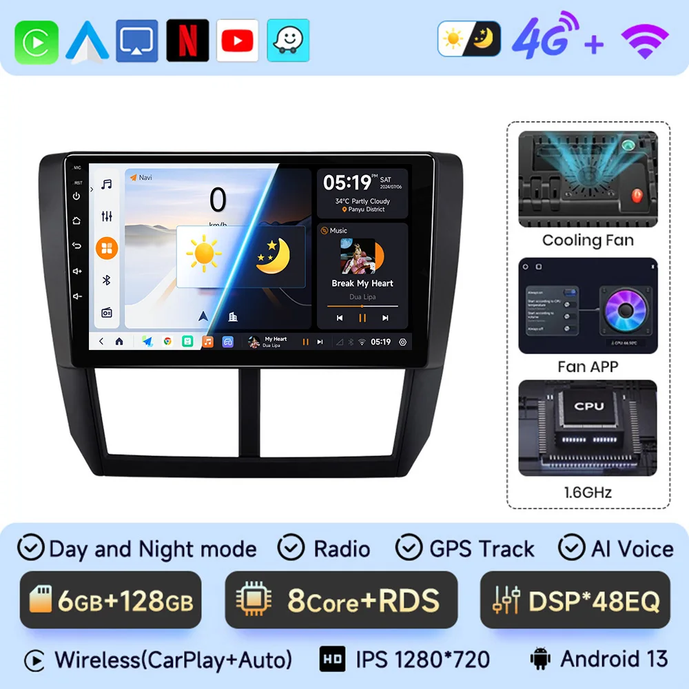 JIUYIN Android 13 Carplay Double Din Головное Устройство Для Subaru Forester 3 SH 2007-2013 Impreza GH GE Мультимедийный Плее...
JIUYIN Android 13 Carplay Double Din Головное Устройство Для Subaru Forester 3 SH 2007-2013 Impreza GH GE Мультимедийный Плее...