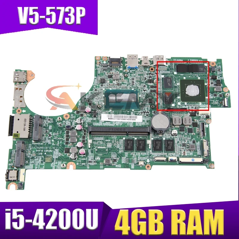 Материнская плата Akemy для ноутбука ACER Aspire V5-573P, материнская плата DAZRQMB18F0 SR170 i5-4200U 4 Гб ОЗУ DDR3
Материнская плата Akemy для ноутбука ACER Aspire V5-573P, материнская плата DAZRQMB18F0 SR170 i5-4200U 4 Гб ОЗУ DDR3