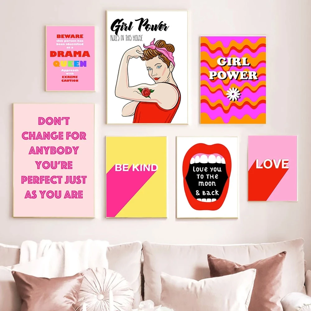 Nordic Love Feminist Nursery Art Girl Power pink Wall Art Canvas PaintingPosters and Prints Wall Pictures for Living Home Decor
Nordic Love Feminist Nursery Art Girl Power pink Wall Art Canvas PaintingPosters and Prints Wall Pictures for Living Home Decor